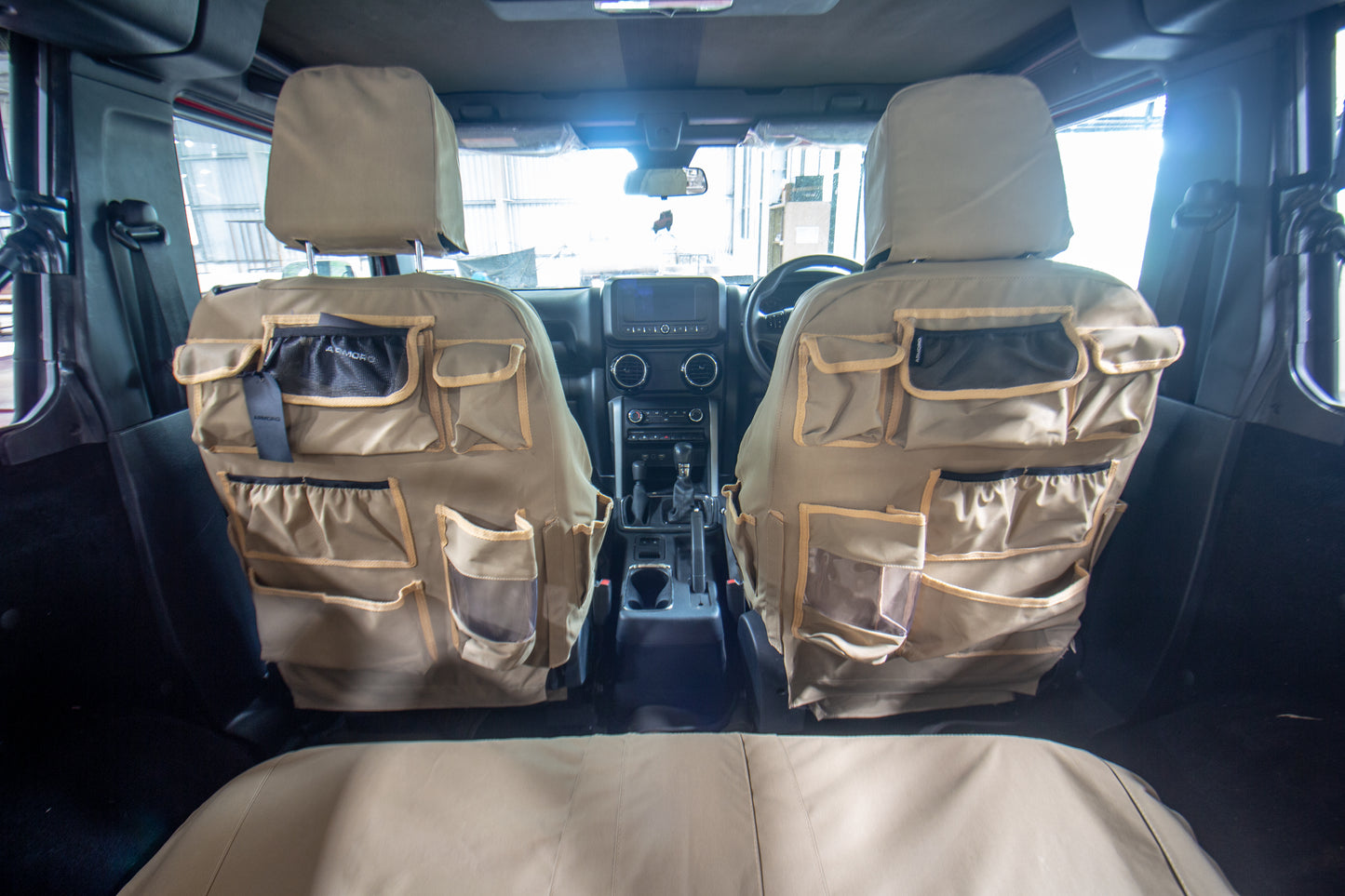 Mahindra Thar Waterproof Canvas Seat Cover Cum Organizer - Armoro – ARMORO